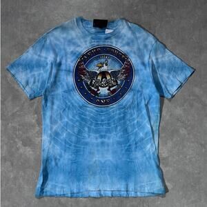 80s Vintage Aerosmith Symmetria Aero Force One Blue T Shirt Size L